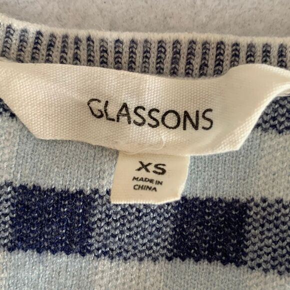 Glassons Blue Gingham Knit Crop Tank Top Women’s XS - Picture 5 of 8